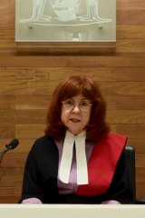 new District Court Judge Julie Wager, speaking during the virtual farewell